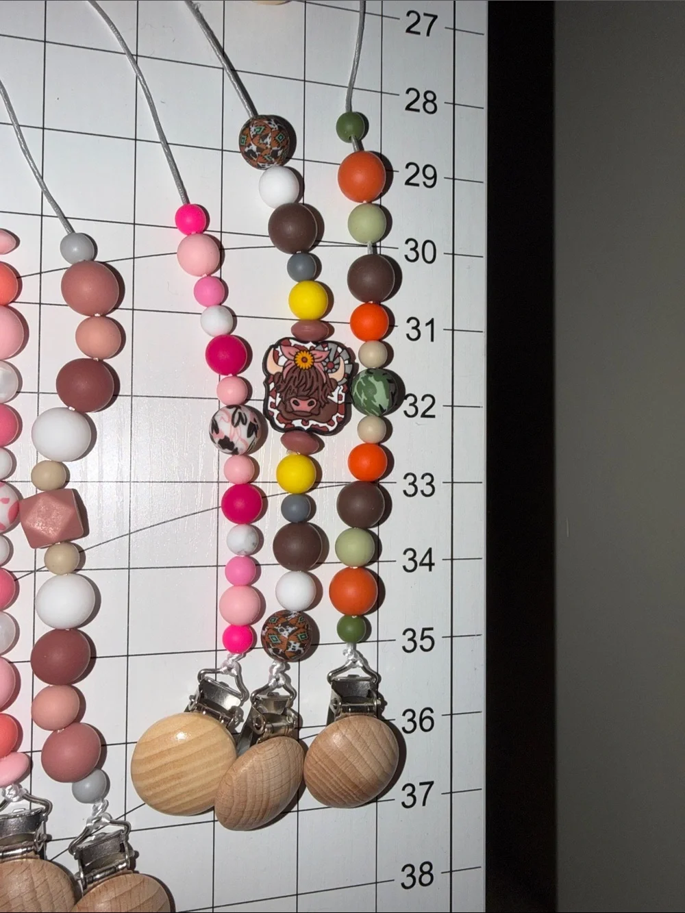 Kids Silicone Beaded Pacifier Clip - Multicolor $15 each